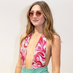 Circular pink sunglasses